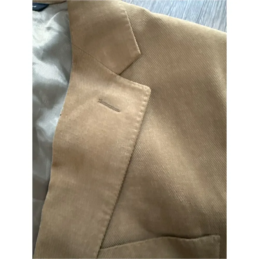 Y2K Banana Republic Modern Fit Camel Cotton Twill Blazer Sport Coat 42R 2008